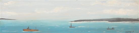 § Attributed to Albert Marquet (1875-1947) Coastal landscape 5.25 x 21.25in.